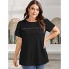 image:imageWIHOLL Womens Tops Boho Summer Outfits 2026 Short Sleeve Shirts with Lace Beach Vacation Clothes Casual S3XL3black