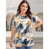 image:imageWIHOLL Womens Tops Boho Summer Outfits 2026 Short Sleeve Shirts with Lace Beach Vacation Clothes Casual S3XL3multi Teal