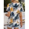 image:imageWIHOLL Womens Tops Boho Summer Outfits 2026 Short Sleeve Shirts with Lace Beach Vacation Clothes Casual S3XL3multi Teal