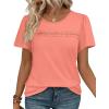 image:imageWIHOLL Womens Tops Boho Summer Outfits 2026 Short Sleeve Shirts with Lace Beach Vacation Clothes Casual S3XL4coral