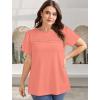 image:imageWIHOLL Womens Tops Boho Summer Outfits 2026 Short Sleeve Shirts with Lace Beach Vacation Clothes Casual S3XL4coral