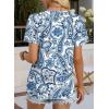image:imageWIHOLL Womens Tops Boho Summer Outfits 2026 Short Sleeve Shirts with Lace Beach Vacation Clothes Casual S3XL5ethnic Floral