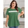image:imageWIHOLL Womens Tops Boho Summer Outfits 2026 Short Sleeve Shirts with Lace Beach Vacation Clothes Casual S3XL5green Polka Dots