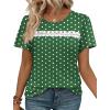 image:imageWIHOLL Womens Tops Boho Summer Outfits 2026 Short Sleeve Shirts with Lace Beach Vacation Clothes Casual S3XL5green Polka Dots
