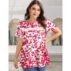 image:imageWIHOLL Womens Tops Boho Summer Outfits 2026 Short Sleeve Shirts with Lace Beach Vacation Clothes Casual S3XL5pink Leopard
