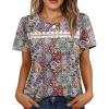 image:imageWIHOLL Womens Tops Boho Summer Outfits 2026 Short Sleeve Shirts with Lace Beach Vacation Clothes Casual S3XL6bohemian