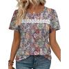 image:imageWIHOLL Womens Tops Boho Summer Outfits 2026 Short Sleeve Shirts with Lace Beach Vacation Clothes Casual S3XL6bohemian