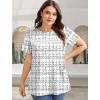 image:imageWIHOLL Womens Tops Boho Summer Outfits 2026 Short Sleeve Shirts with Lace Beach Vacation Clothes Casual S3XL6white Houndstooth