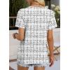 image:imageWIHOLL Womens Tops Boho Summer Outfits 2026 Short Sleeve Shirts with Lace Beach Vacation Clothes Casual S3XL6white Houndstooth