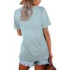image:imageWIHOLL Womens Tops Casual Short Sleeve V Neck Summer T Shirts Fashion Spring Clothes0blue