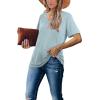 image:imageWIHOLL Womens Tops Casual Short Sleeve V Neck Summer T Shirts Fashion Spring Clothes0blue