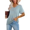 image:imageWIHOLL Womens Tops Casual Short Sleeve V Neck Summer T Shirts Fashion Spring Clothes0blue