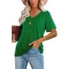 image:imageWIHOLL Womens Tops Casual Short Sleeve V Neck Summer T Shirts Fashion Spring Clothes0green