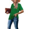 image:imageWIHOLL Womens Tops Casual Short Sleeve V Neck Summer T Shirts Fashion Spring Clothes0green