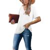 image:imageWIHOLL Womens Tops Casual Short Sleeve V Neck Summer T Shirts Fashion Spring Clothes0white