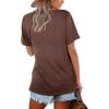 image:imageWIHOLL Womens Tops Casual Short Sleeve V Neck Summer T Shirts Fashion Spring Clothes1brown