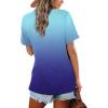 image:imageWIHOLL Womens Tops Casual Short Sleeve V Neck Summer T Shirts Fashion Spring Clothes1ombreblue