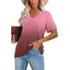 image:imageWIHOLL Womens Tops Casual Short Sleeve V Neck Summer T Shirts Fashion Spring Clothes1ombrered