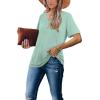 image:imageWIHOLL Womens Tops Casual Short Sleeve V Neck Summer T Shirts Fashion Spring Clothes3aqua