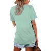 image:imageWIHOLL Womens Tops Casual Short Sleeve V Neck Summer T Shirts Fashion Spring Clothes3aqua