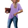 image:imageWIHOLL Womens Tops Casual Short Sleeve V Neck Summer T Shirts Fashion Spring Clothes3lavender