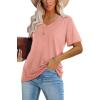 image:imageWIHOLL Womens Tops Casual Short Sleeve V Neck Summer T Shirts Fashion Spring Clothes3pink