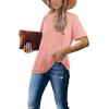 image:imageWIHOLL Womens Tops Casual Short Sleeve V Neck Summer T Shirts Fashion Spring Clothes3pink