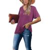 image:imageWIHOLL Womens Tops Casual Short Sleeve V Neck Summer T Shirts Fashion Spring Clothes3purple
