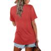 image:imageWIHOLL Womens Tops Casual Short Sleeve V Neck Summer T Shirts Fashion Spring Clothes3red