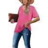 image:imageWIHOLL Womens Tops Casual Short Sleeve V Neck Summer T Shirts Fashion Spring Clothes3rose Red