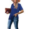 image:imageWIHOLL Womens Tops Casual Short Sleeve V Neck Summer T Shirts Fashion Spring Clothes3royal Blue
