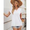 image:imageWIHOLL Womens Tops Dressy Casual Petal Sleeve Summer Spring Short Sleeve V Neck Shirts Work Business Vacation Clothes 2026All White