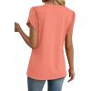 image:imageWIHOLL Womens Tops Dressy Casual Petal Sleeve Summer Spring Short Sleeve V Neck Shirts Work Business Vacation Clothes 2026Coral