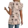 image:imageWIHOLL Womens Tops Dressy Casual Petal Sleeve Summer Spring Short Sleeve V Neck Shirts Work Business Vacation Clothes 2026Floral Beige Flowers