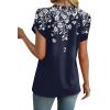 image:imageWIHOLL Womens Tops Dressy Casual Petal Sleeve Summer Spring Short Sleeve V Neck Shirts Work Business Vacation Clothes 2026Floral Blue Flowers
