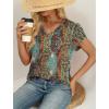 image:imageWIHOLL Womens Tops Dressy Casual Petal Sleeve Summer Spring Short Sleeve V Neck Shirts Work Business Vacation Clothes 2026Floral Boho