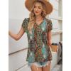 image:imageWIHOLL Womens Tops Dressy Casual Petal Sleeve Summer Spring Short Sleeve V Neck Shirts Work Business Vacation Clothes 2026Floral Boho