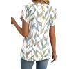 image:imageWIHOLL Womens Tops Dressy Casual Petal Sleeve Summer Spring Short Sleeve V Neck Shirts Work Business Vacation Clothes 2026Floral Green Leaf