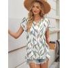 image:imageWIHOLL Womens Tops Dressy Casual Petal Sleeve Summer Spring Short Sleeve V Neck Shirts Work Business Vacation Clothes 2026Floral Green Leaf