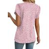 image:imageWIHOLL Womens Tops Dressy Casual Petal Sleeve Summer Spring Short Sleeve V Neck Shirts Work Business Vacation Clothes 2026Floral Pink Dot