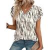 image:imageWIHOLL Womens Tops Dressy Casual Petal Sleeve Summer Spring Short Sleeve V Neck Shirts Work Business Vacation Clothes 2026Floral Ripple