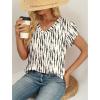 image:imageWIHOLL Womens Tops Dressy Casual Petal Sleeve Summer Spring Short Sleeve V Neck Shirts Work Business Vacation Clothes 2026Floral Ripple