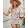 image:imageWIHOLL Womens Tops Dressy Casual Petal Sleeve Summer Spring Short Sleeve V Neck Shirts Work Business Vacation Clothes 2026Floral White Red Flowers