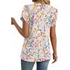 image:imageWIHOLL Womens Tops Dressy Casual Petal Sleeve Summer Spring Short Sleeve V Neck Shirts Work Business Vacation Clothes 2026Floral White Red Flowers