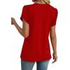image:imageWIHOLL Womens Tops Dressy Casual Petal Sleeve Summer Spring Short Sleeve V Neck Shirts Work Business Vacation Clothes 2026Red