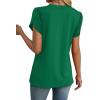 image:imageWIHOLL Womens Tops Dressy Casual Petal Sleeve Summer Spring Short Sleeve V Neck Shirts Work Business Vacation Clothes 2026St Patrick Day Green