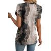 image:imageWIHOLL Womens Tops Dressy Casual Petal Sleeve Summer Spring Short Sleeve V Neck Shirts Work Business Vacation Clothes 2026Tie Dye Black