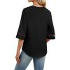 image:imageWIHOLL Womens Tops Eyelet Lace V Neck Bell Sleeve Blouses Dressy Casual Work Shirt 2026 Summer Spring Fashion Clothing01back