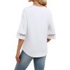 image:imageWIHOLL Womens Tops Eyelet Lace V Neck Bell Sleeve Blouses Dressy Casual Work Shirt 2026 Summer Spring Fashion Clothing02white