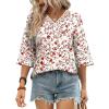 image:imageWIHOLL Womens Tops Eyelet Lace V Neck Bell Sleeve Blouses Dressy Casual Work Shirt 2026 Summer Spring Fashion Clothing03pink Paisley